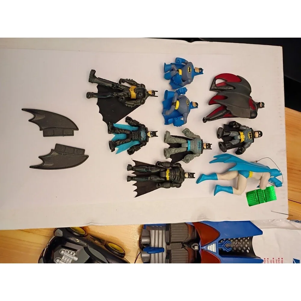 Huge Batman Toy Lot, Figurines, Three Batmobiles, Batwing, Boat.